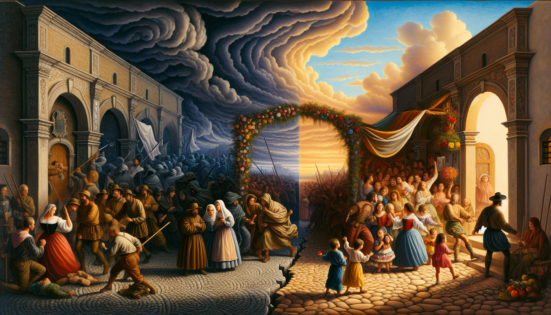 Veil of Shadows and Light in the Common Square